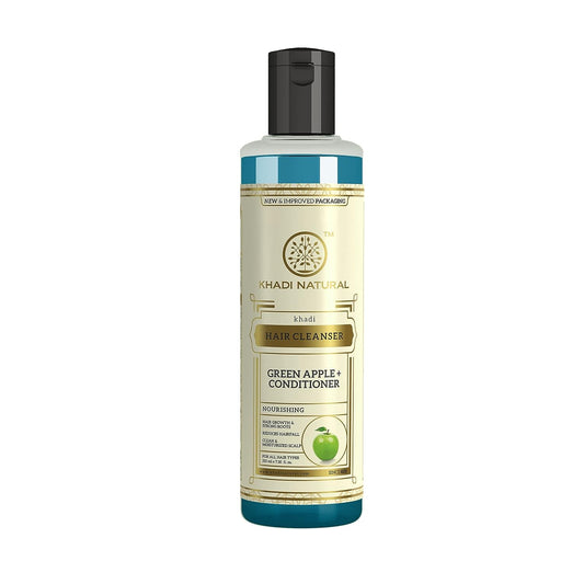 Khadi Natural Green Apple + Conditioner Hair Cleanser Shampoo, 210ml