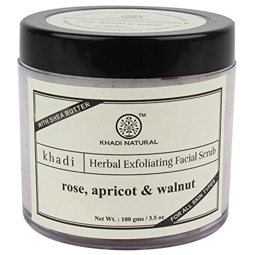 Khadi Natural Apricot and Walnut Cream Scrub With Rose, 100g