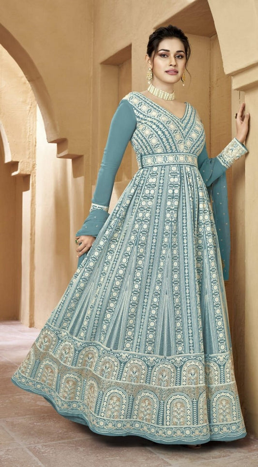 Georgette Reception Gown With Sequence Work Anarkali Suit