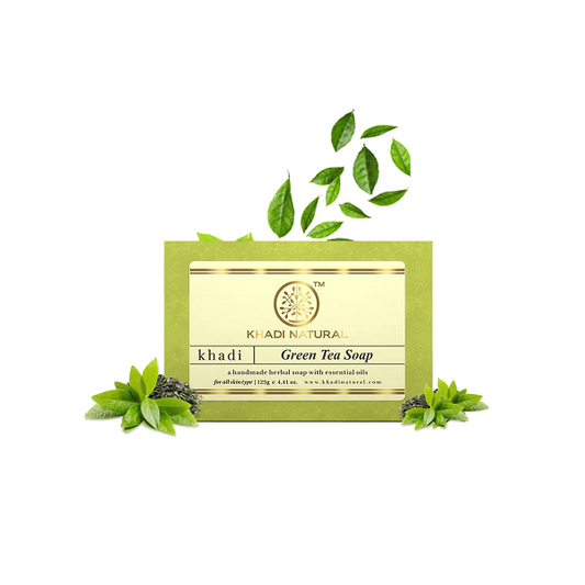Khadi Natural Green Tea Handmade Herbal Soap, 125 g