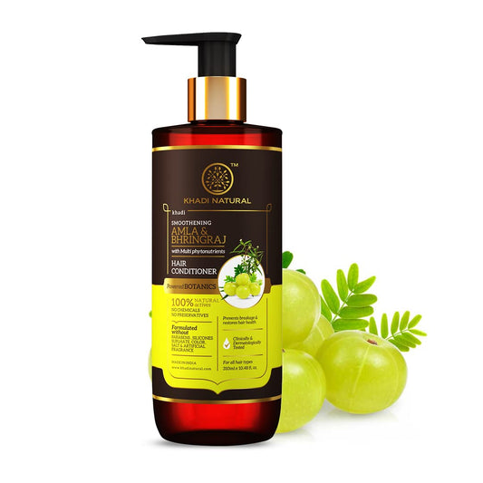 Khadi Natural Amla & Bhringraj Hair Conditioner - Paraben, Silicones, Sulphate, Color, Salt & Artificial Fragrance Free-310 ml