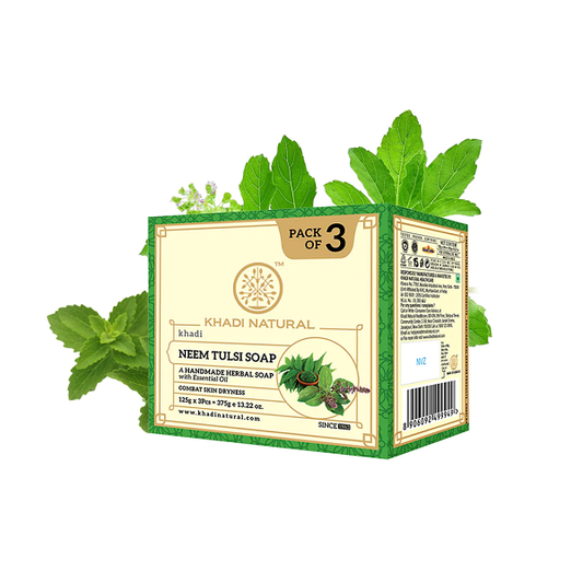 Khadi Natural Neem Tulsi Soap (Pack of 3) (375 g)