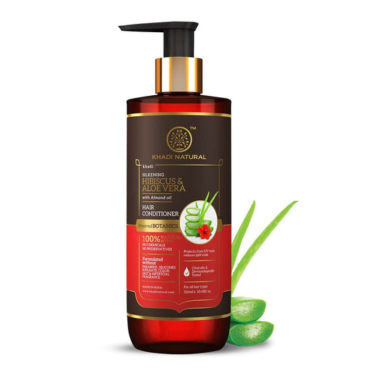 Khadi Natural Hibiscus & Aloe Vera Hair Conditioner - Parabens, Silicones, Sulphate, Color, Salt & Artificial Fragrance Free-310 ml