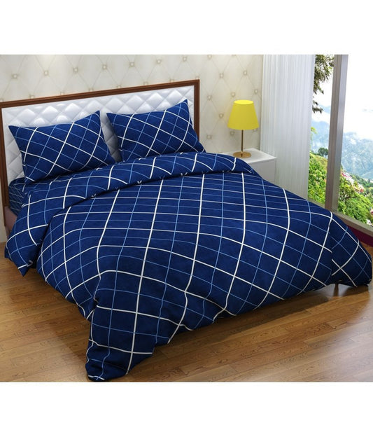 Geometric Design Cotton Double Bedsheet with 2 Pillow Covers BST-1