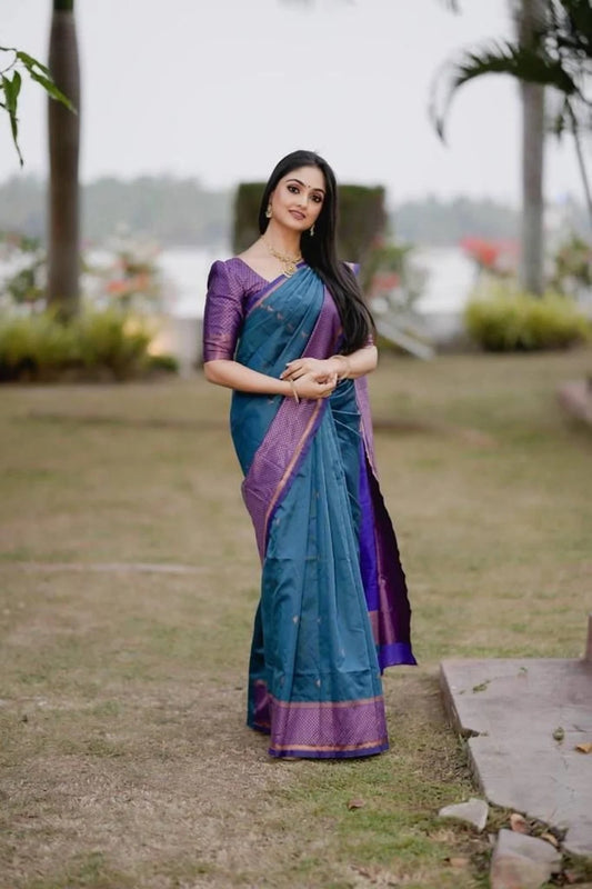 Soft Lichi Silk Saree For Women's, With Unstitch Blouse