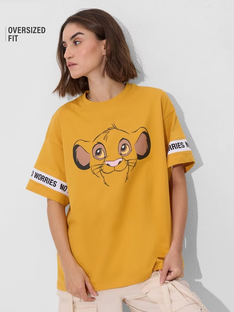 The Lion King Super Simba Women Oversized T-Shirts
