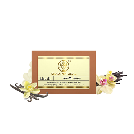 Khadi Natural Vanilla Handmade Herbal Soap, 125 g