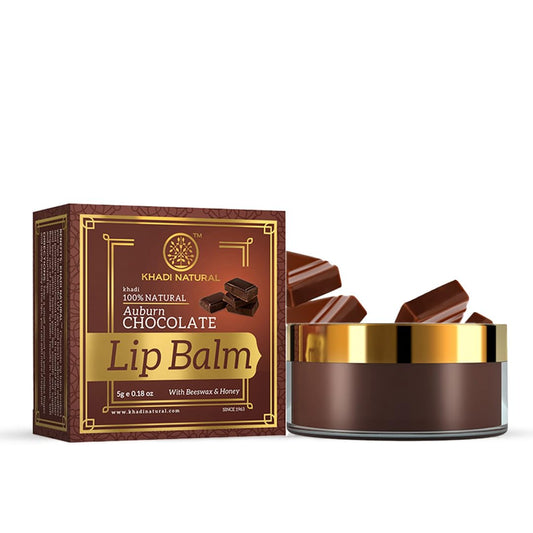 Khadi Natural Chocolate Lip Balm With Beeswax & Honey, Chocolate, 5 g