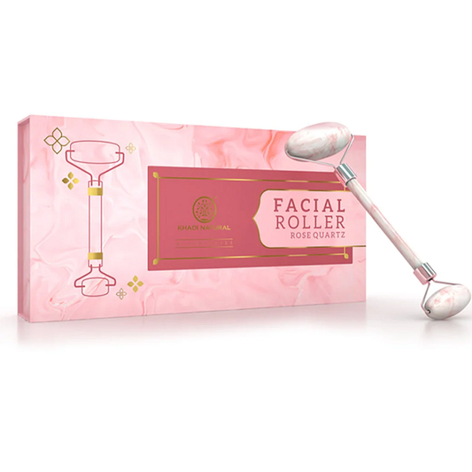 Khadi Natural Rose Quartz Facial Roller - Boost Microcirculation & Reducing Puffiness