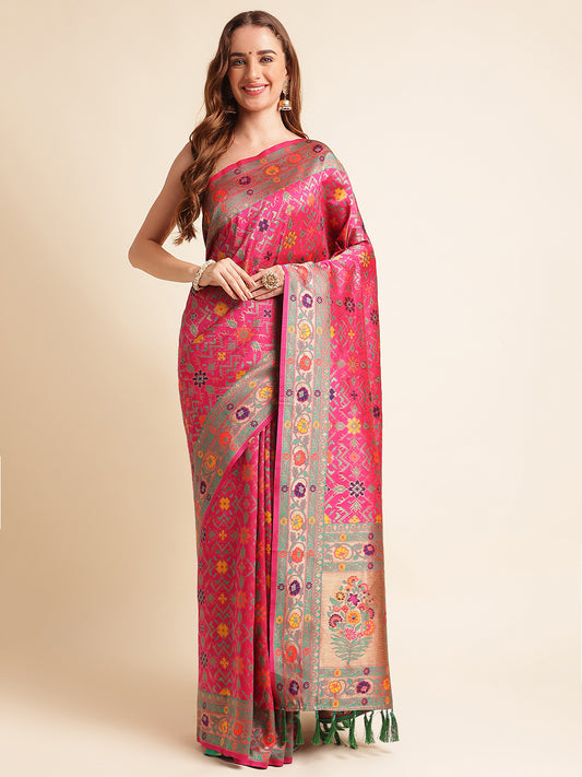 Heavy Banarasi Weaving Silk Saree For Women's