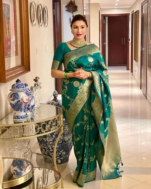 Banarasi Soft Silk Saree With Blouse