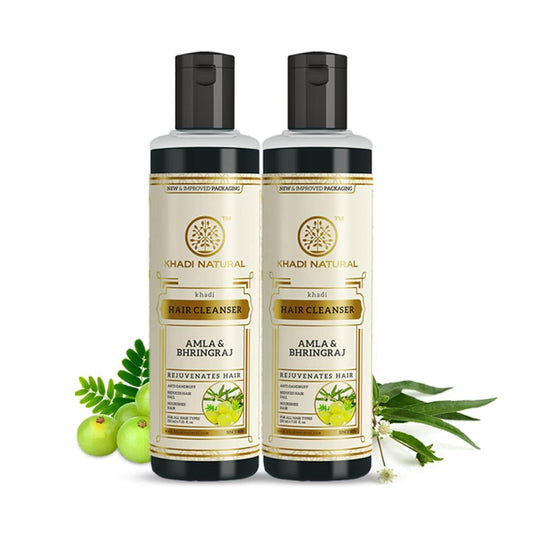 Khadi Natural Amla & Bhringraj Hair Shampoo Hair Cleanser - 210 ml (Pack of 2)