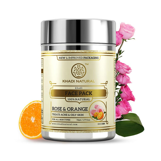 Khadi Natural Ayurvedic Rose & Orange Face Pack Face - 50gm