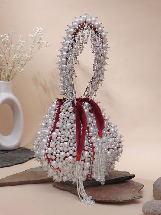 Women's Designer Heavy Pearl Potli Bag