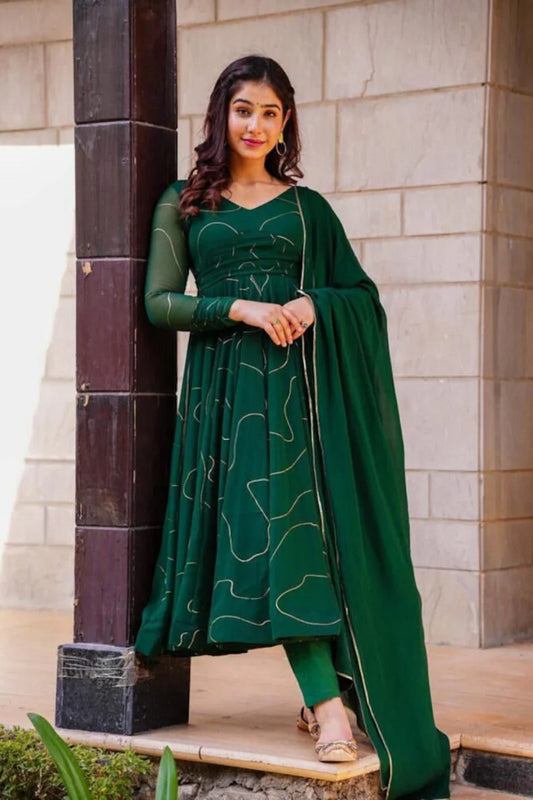 Designer Faux Georgette Anarkali Kurti with Full Sleeves Fully Stitched for Womens 13-SR55