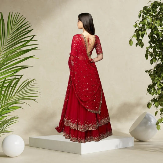 Premium Georgette & Embroidered Designer Lehenga Choli With Dupatta