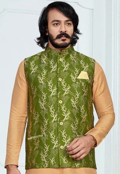 Men's Silk Kurta Pajama With Coti