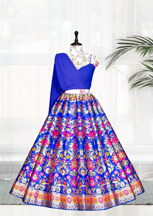 Banarasi Silk & Zari Weaving Work Lehenga Blouse