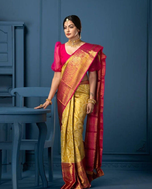 Soft Lichi Silk Jacquard Work Saree