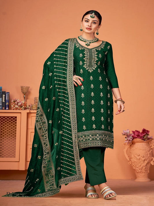 Blooming Vichitra, Embroidery Diamond Work Salwar Kameez