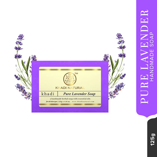 Khadi Natural Lavender Soap Herbal Bathing Soap for Healthy Skin Natural Soap with Essential Oils Soap for Soft Skin Suitable for All Skin Types