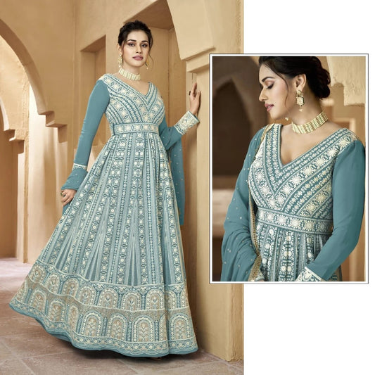 Georgette Reception Gown With Sequence Work Anarkali Suit