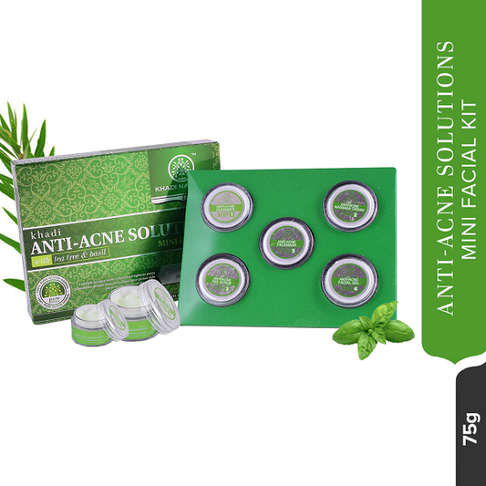 Khadi Natural Anti-Acne Solutions Mini Facial Kit (With Tea Tree & Basil)