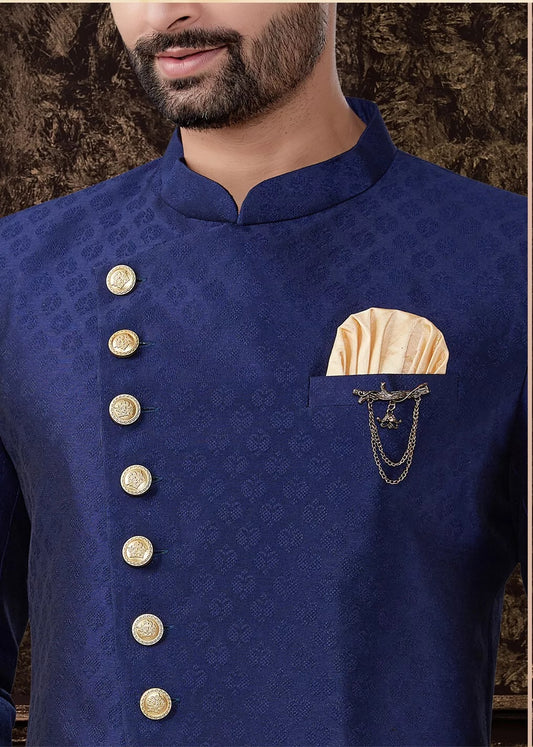 Jacquard Silk Self Embossed Work Kurta Pajama Set