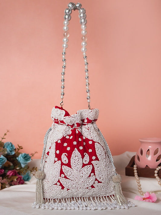 Designer pearl embroidered Potli bags