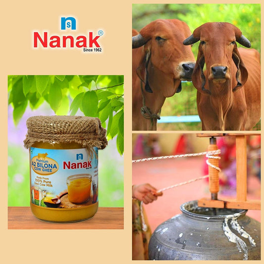 Nanak Desi A2 Bilona Cow Ghee - 500ml (Hand Churned, Vedic) - 500 ML