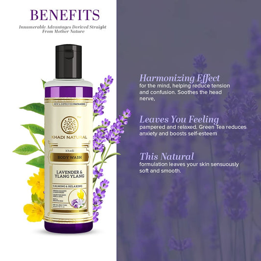 Khadi Natural Lavender & Ylang Ylang Herbal Body Wash-210ml