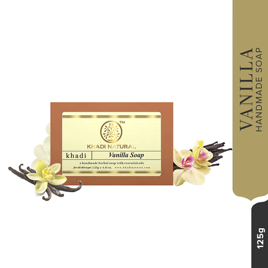 Khadi Natural Vanilla Handmade Herbal Soap, 125 g