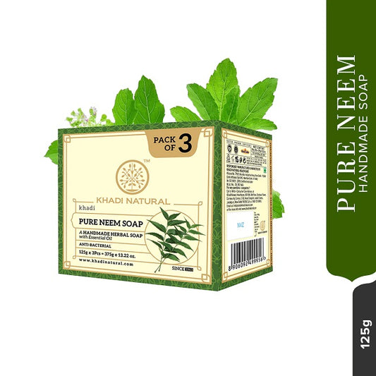 Khadi Natural Pure Neem Soap, 125g (Pack of 3)