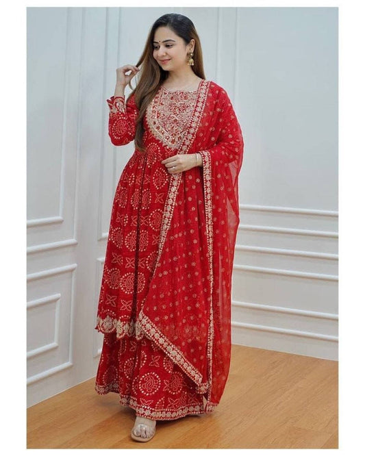 Heavy Rayon, Embroidery Work Salwar Kameez With Dupatta