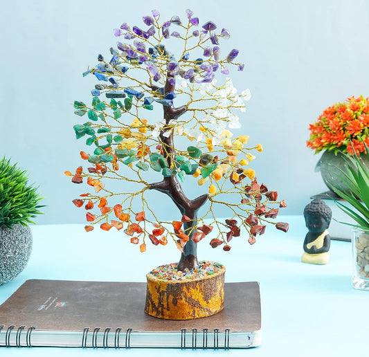 Seven Chakra Crystal Tree Good Luck Showpiece for Home Decor Items SHP-1