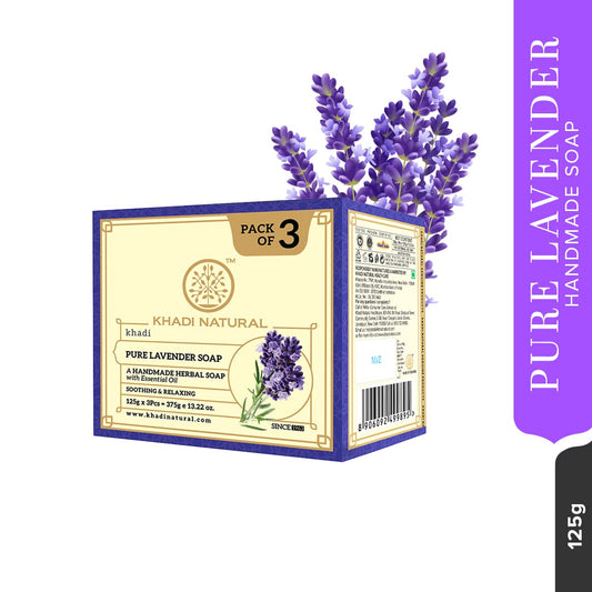 Khadi Natural Lavender Soap  Herbal Bathing Soap for Healthy Skin  Natural Soap with Essential Oils  Soap for Soft Skin  Suitable for All Skin Types