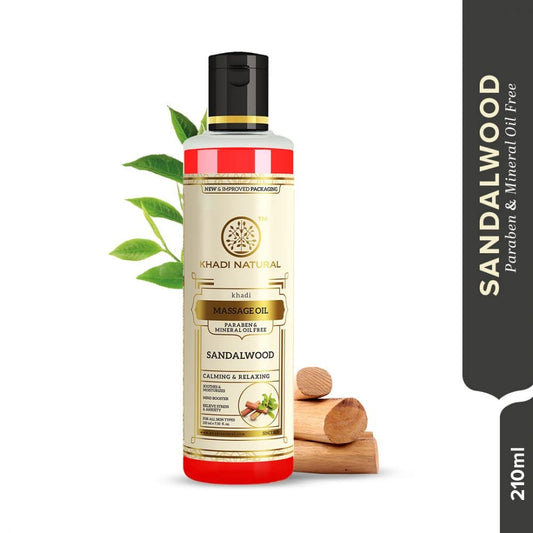 Khadi Natural Sandalwood Massage Oil- Without Mineral Oil 210Ml