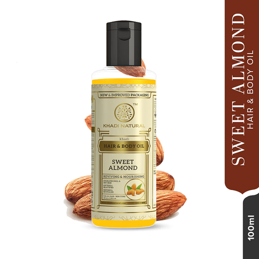 Khadi Natural Sweet Almond Hair & Body Oil - 100 ml