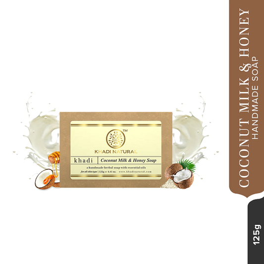 Khadi Natural Herbal Coconut Milk & Honey Soap, 125 g