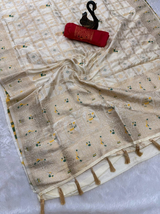 Pure Soft Khadi Georgette Silk Traditional Festival Wear Sari With Blouse 11-SS