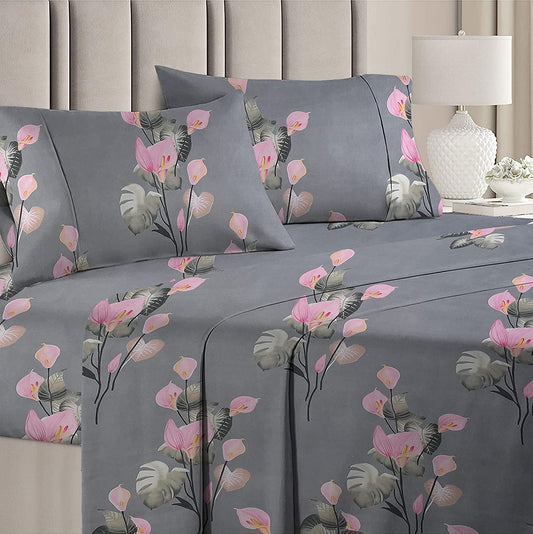 Floral Design Bedding Set 4 Pieces Set BS-2