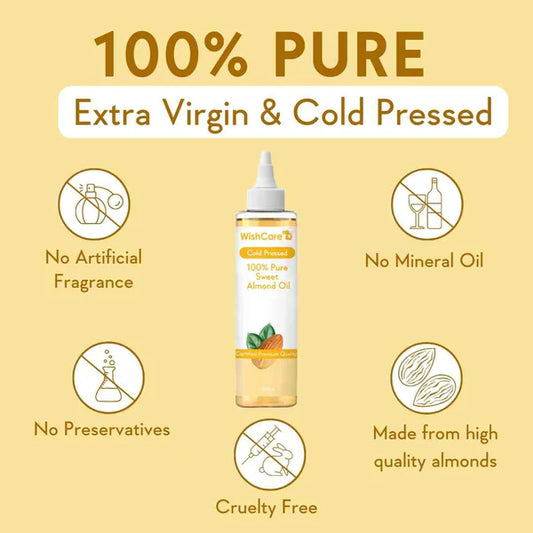 WishCare Pure Cold Pressed Sweet Almond Oil -100 ml