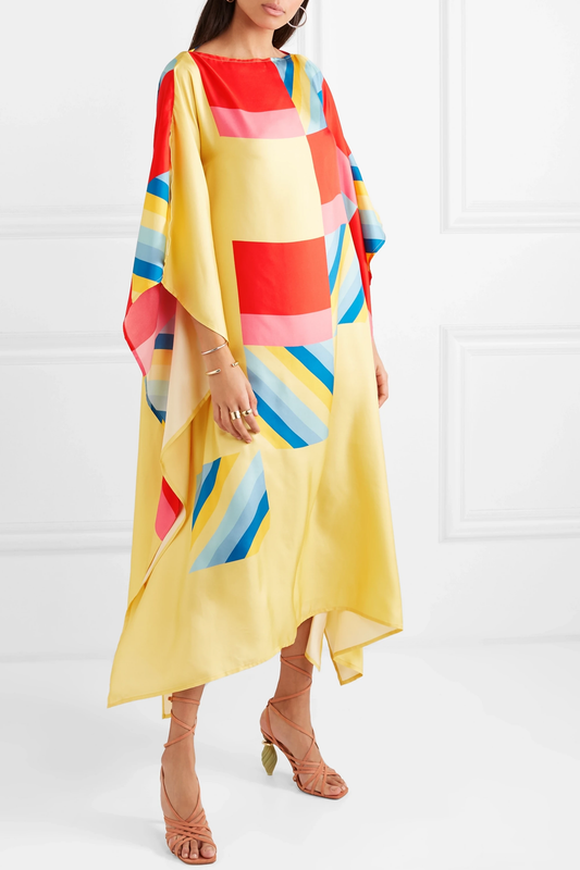 Soft Satin Silk Kaftan, Casual Wear Caftan For Women's