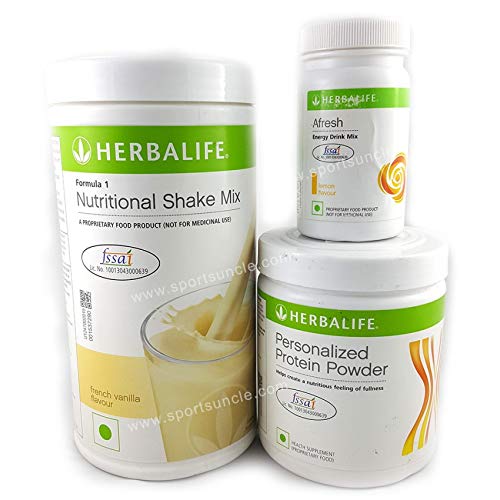 Herbalife Nutrition Shake Mix Vanilla Flavour (Formula one vanilla shake 500gm, PPP 200gm, Afresh Lemon 50gm)