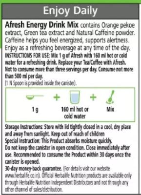 Herbalife Afresh Energy Drink Mix Kashmiri Kahwa-40gm Pack of 2