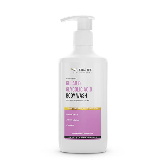 Dr. Sheth's Gulab & Glycolic Acid Exfoliating Body Wash-250 ml