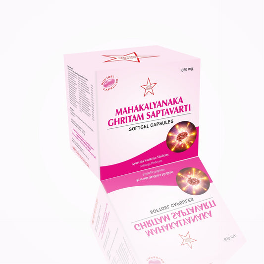 SKM Siddha And Ayurveda Mahakalyanaka Ghritam Saptavarti Softgel Capsule 650 mg - 100 caps