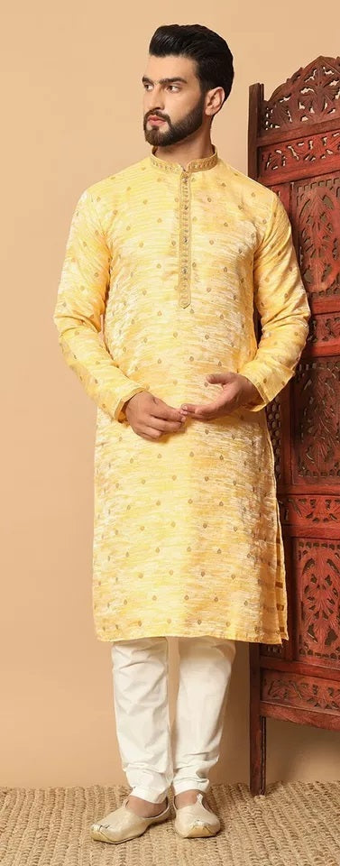 Designer Ethnic Stitched Heavy Jacquard Kurta Pajama Set For Men's