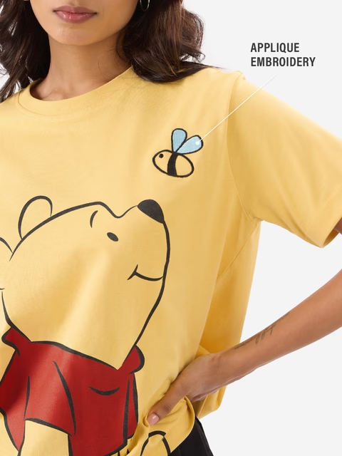 Winnie The Pooh Chasing Bees Women Relaxed Fit T-Shirts