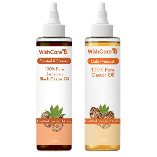 wishcare Pure Cold Pressed Castor Oil & Jamaican Black Castor Oil - 200Ml